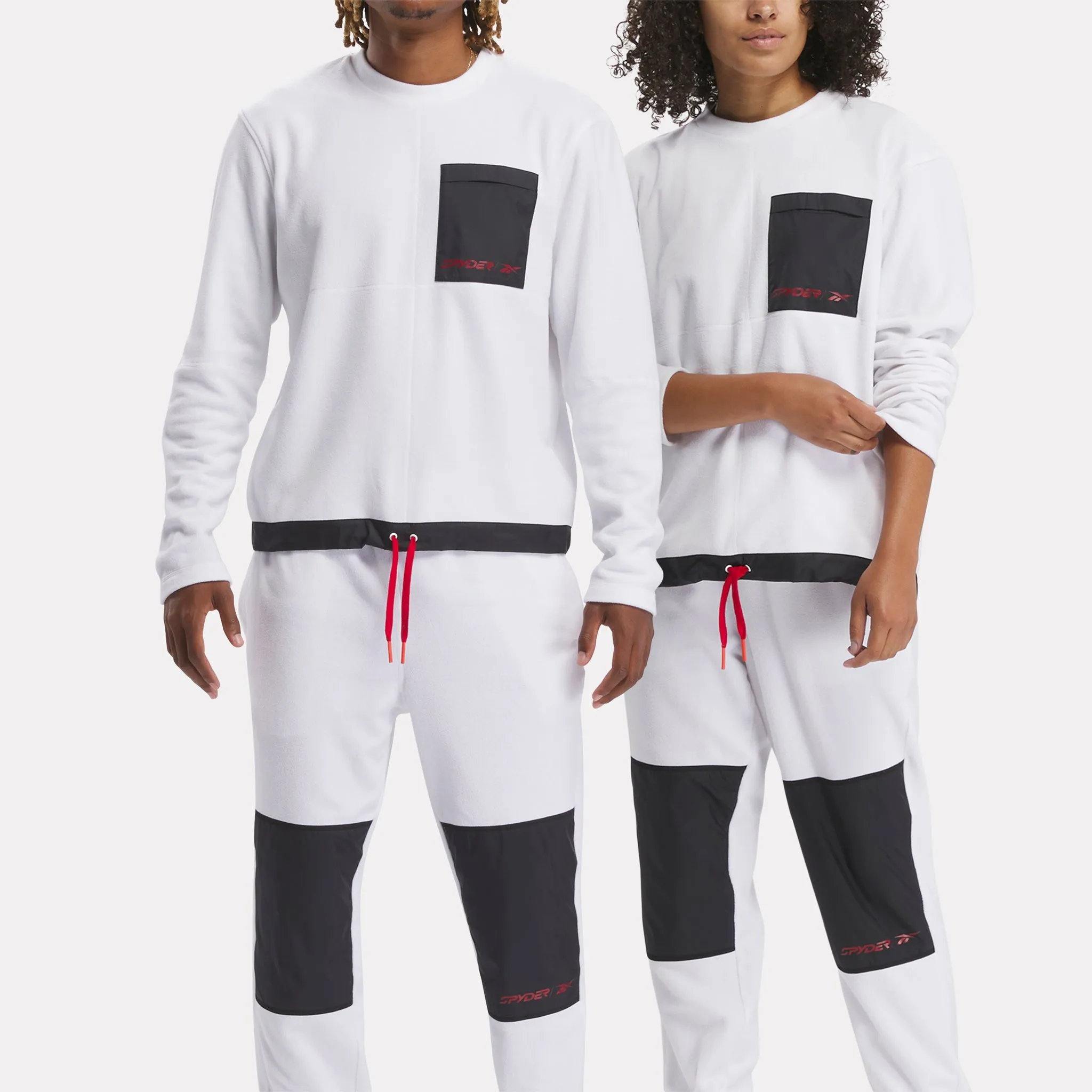 Unisex Spyder X Reebok Mens Lounge Crew - White