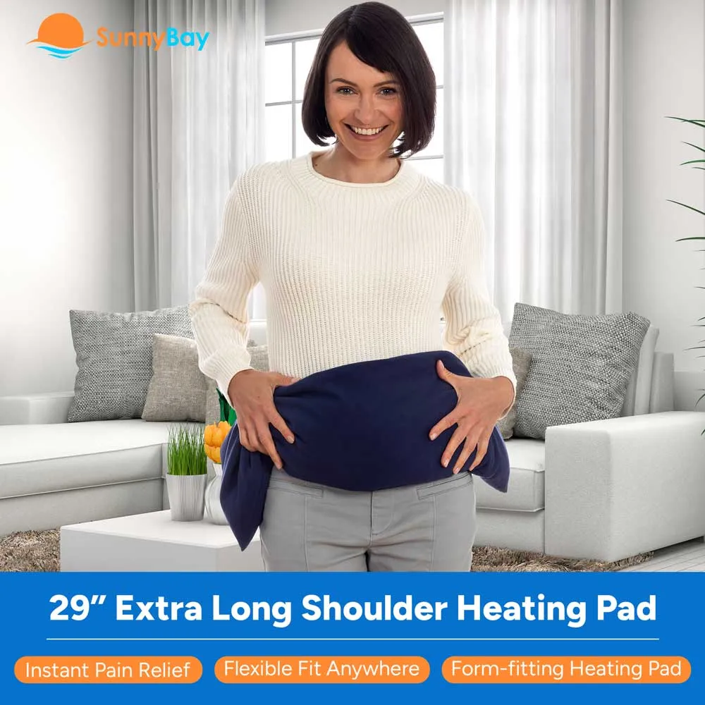 Unscented Shoulder Heating Wrap - 9"x29", Moist Hot Cold Pack - Bean Bag Warmer