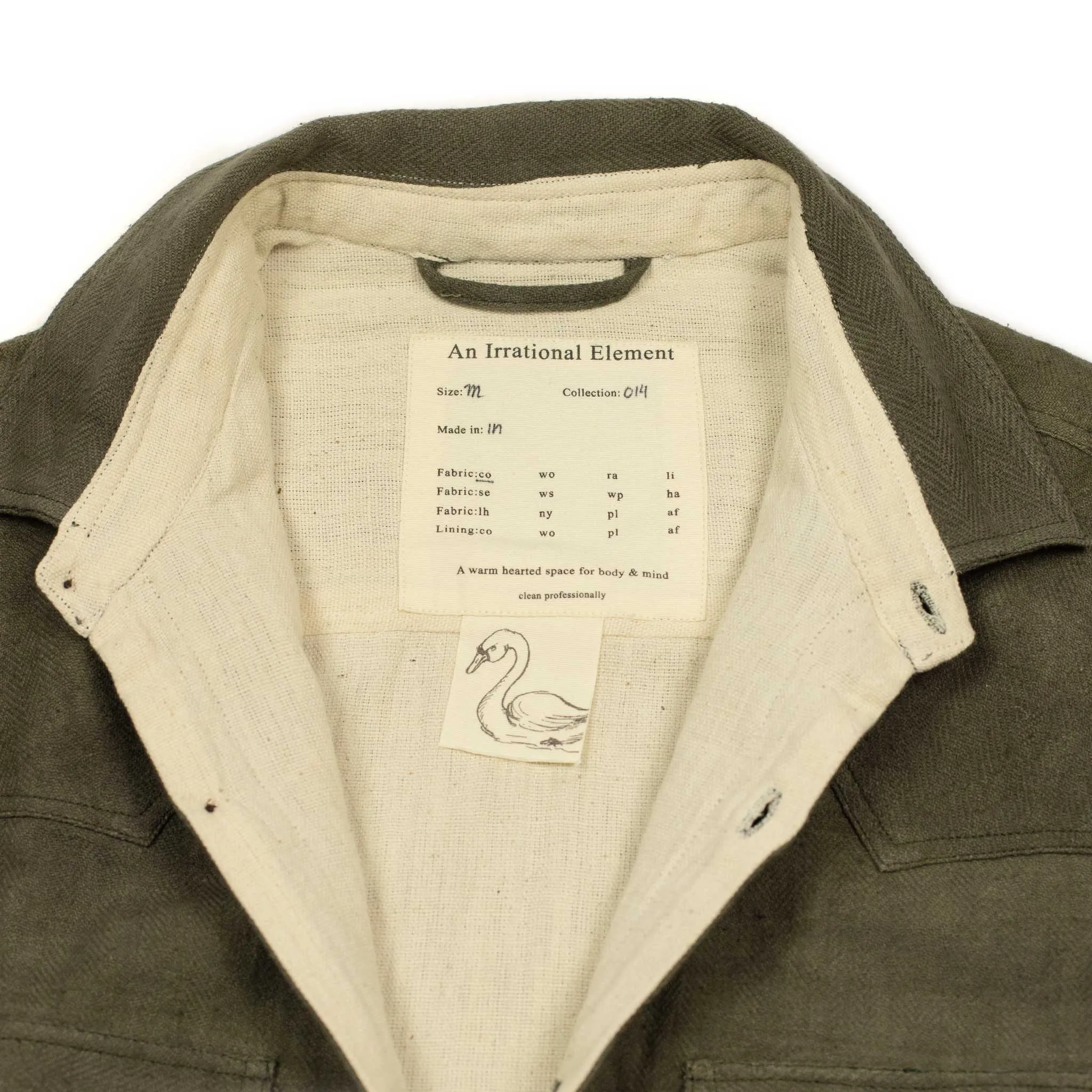 Western overshirt in olive herringbone Kala cotton