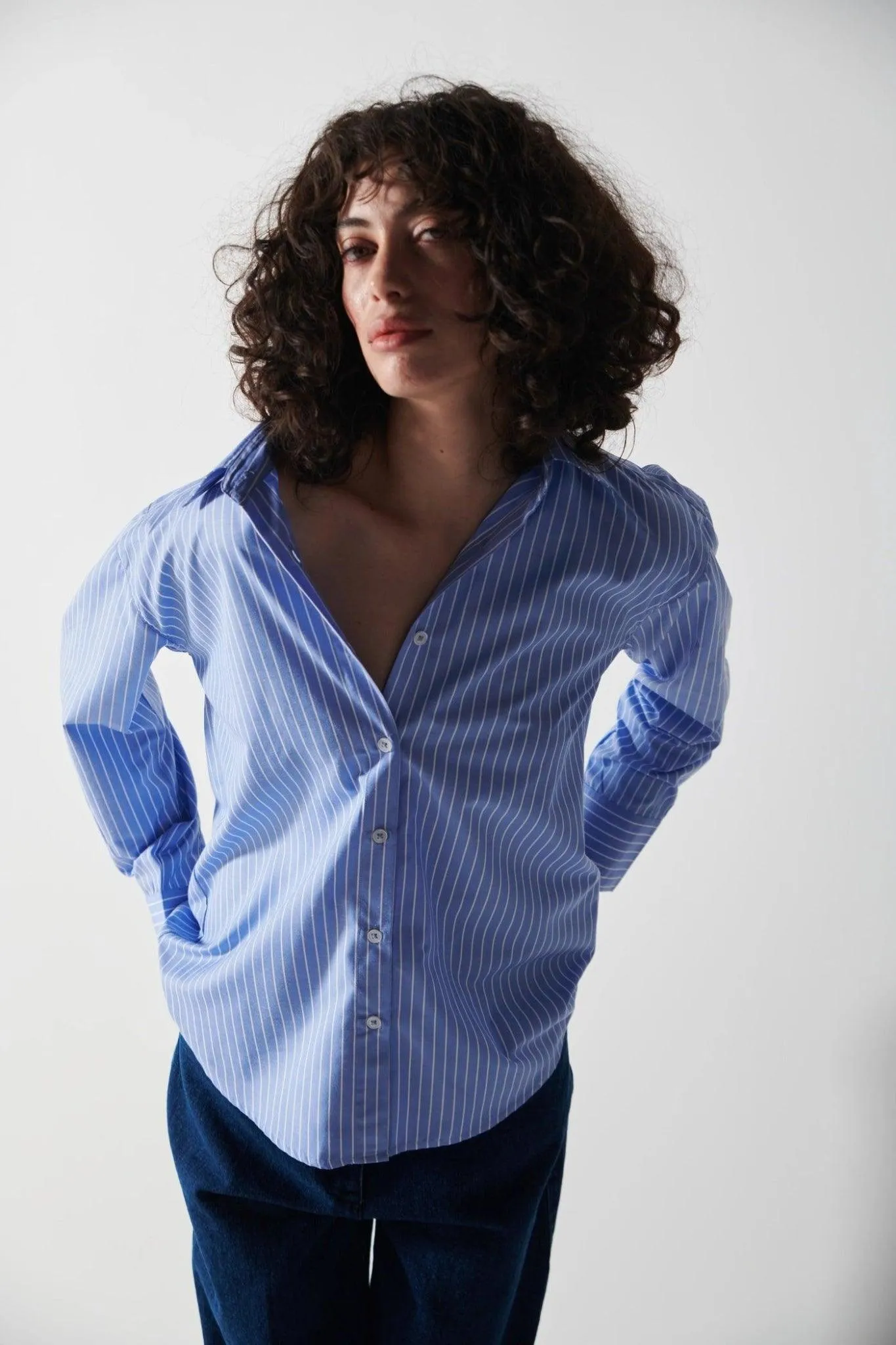 White Pin Stripped Shirt