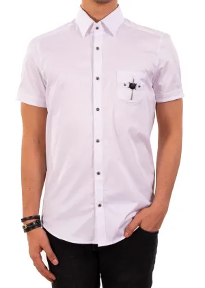 White "Buckle" Short Sleeve Shirt