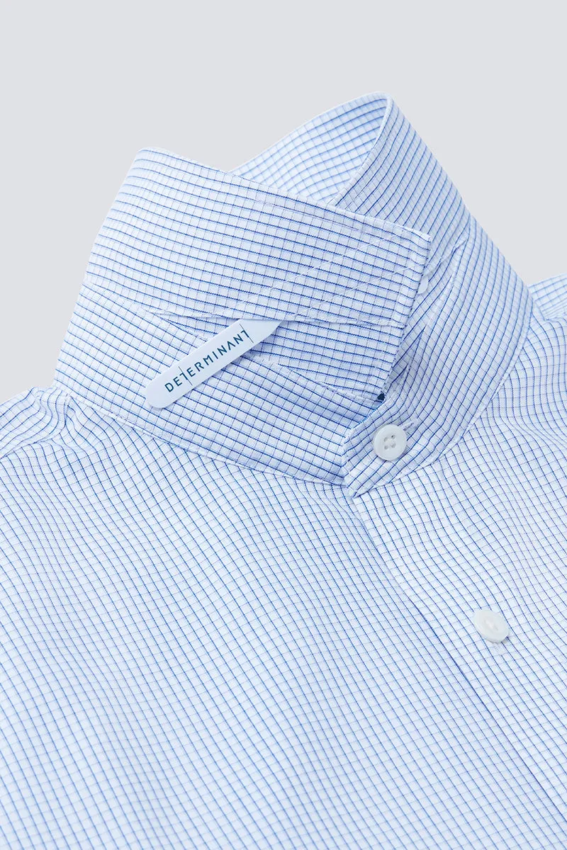 Wrinkle-Free Poplin Dress Shirt | Blue Check 15104N