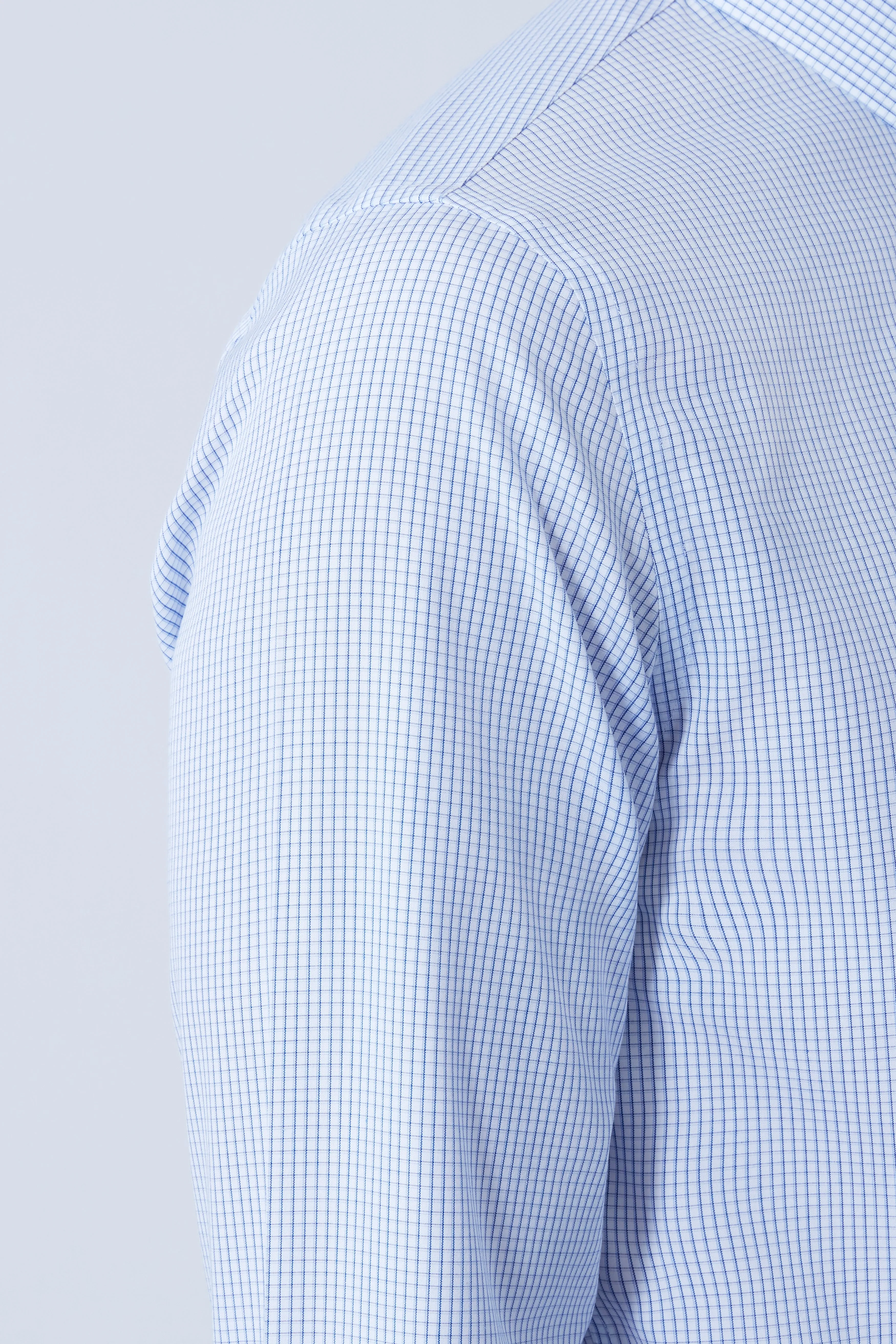 Wrinkle-Free Poplin Dress Shirt | Blue Check 15104N