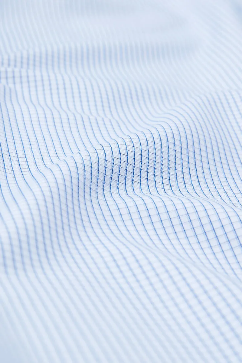 Wrinkle-Free Poplin Dress Shirt | Blue Check 15104N