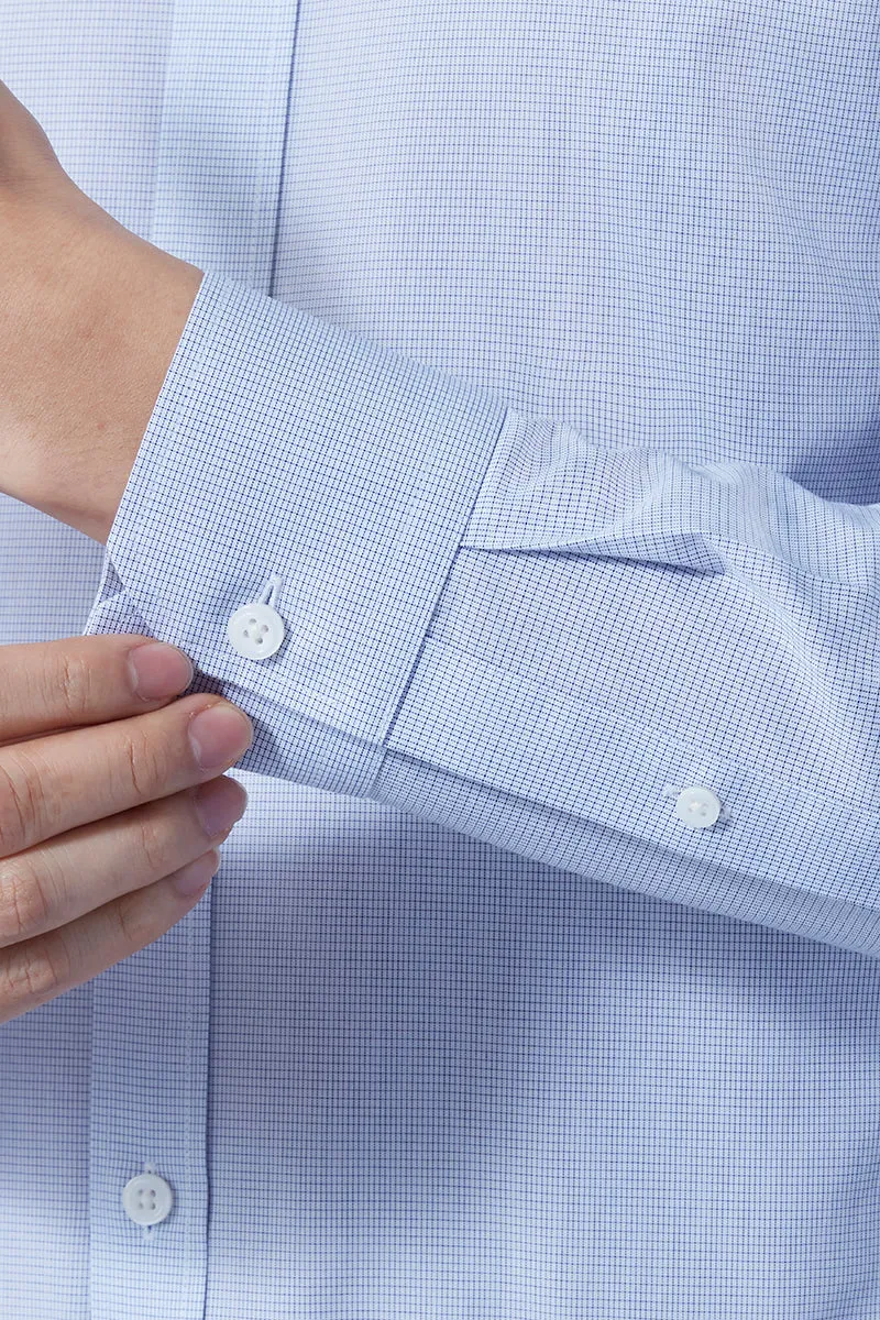 Wrinkle-Free Poplin Dress Shirt | Blue Check 16771N