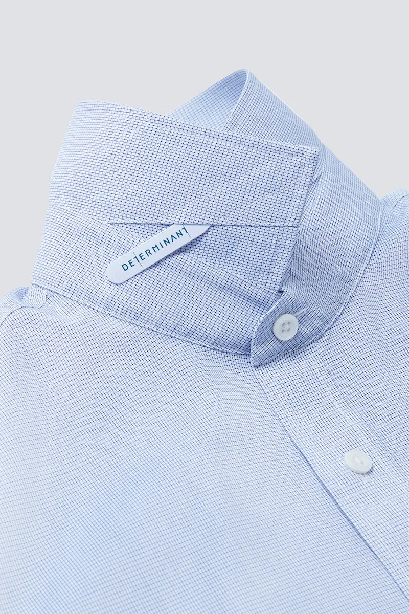 Wrinkle-Free Poplin Dress Shirt | Blue Check 16771N