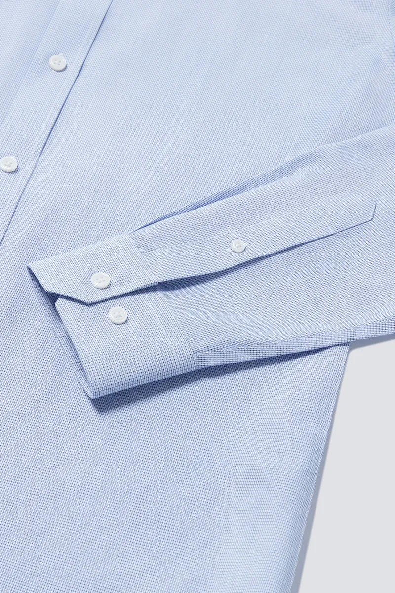 Wrinkle-Free Poplin Dress Shirt | Blue Check 16771N