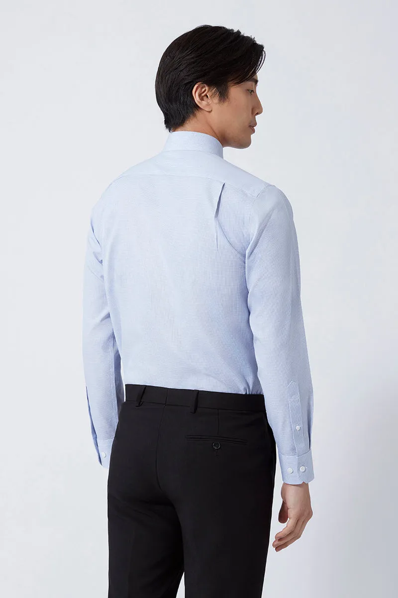 Wrinkle-Free Poplin Dress Shirt | Blue Check 16771N