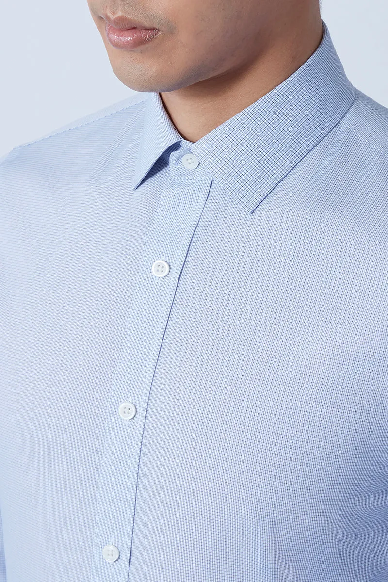 Wrinkle-Free Poplin Dress Shirt | Blue Check 16771N