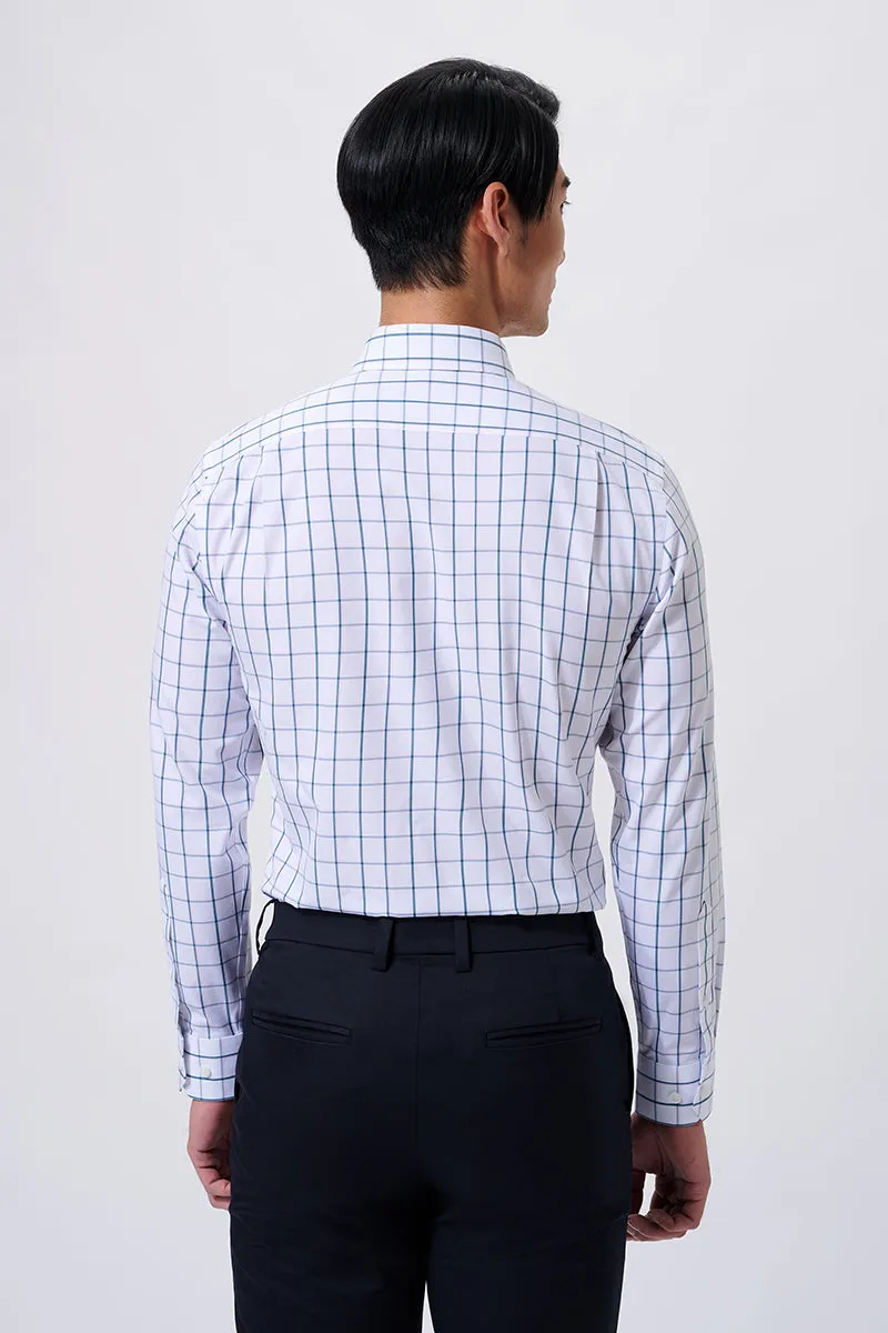 Wrinkle-Free Poplin Dress Shirt | Green Check 21046N